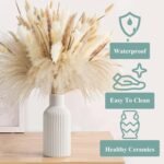 Keramik Vase Weiß 20cm – Minimalistische Blumenvasen Deko