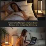 LED Tischlampe Holz Touch Dimmbar – 3 Farbtemperaturen & Memory Funktion
