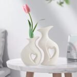 Weiße Keramik Vase Set 2er – Moderne Dekovasen Für Blumen & Tischdekoration