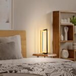 LED Tischlampe Holz Schwarz – Drehbares Design mit 3 Farbtemperaturen