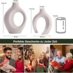 Keramikvasen Set 2er Beige Modern – Dekorative Hohlform für nordisches Wohndesign