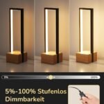 LED Tischlampe Holz Touch Dimmbar – 3 Farbtemperaturen & Memory Funktion