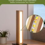 LED Tischlampe Holz Touch Funktion – Stufenlos Dimmbar mit 3 Farbtemperaturen