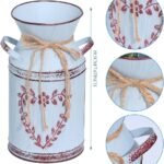 Vintage Metall Blumenvase Herz 19.5 cm – Shabby Chic Milchkanne