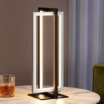 LED Tischlampe Schwarz Silber