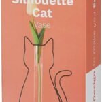 Katzen Silhouette Blumenvase Schwarz – Dekorative Metall Glas Vase