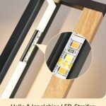 Nachttischlampe Holz Metall Touch Dimmbar – 3 Farbtemperaturen & Memory Funktion 35cm