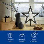 Schwarze Porzellan Vase 26 cm – Matte Strukturierte Blumenvase Für Dekoration