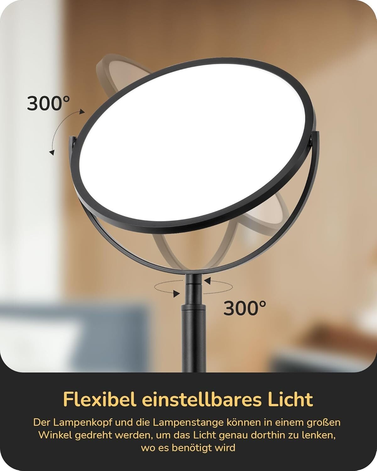 Drehbare LED Tischlampe mit Touch Dimmfunktion und 5 Helligkeitsstufen, 55cm Höhe