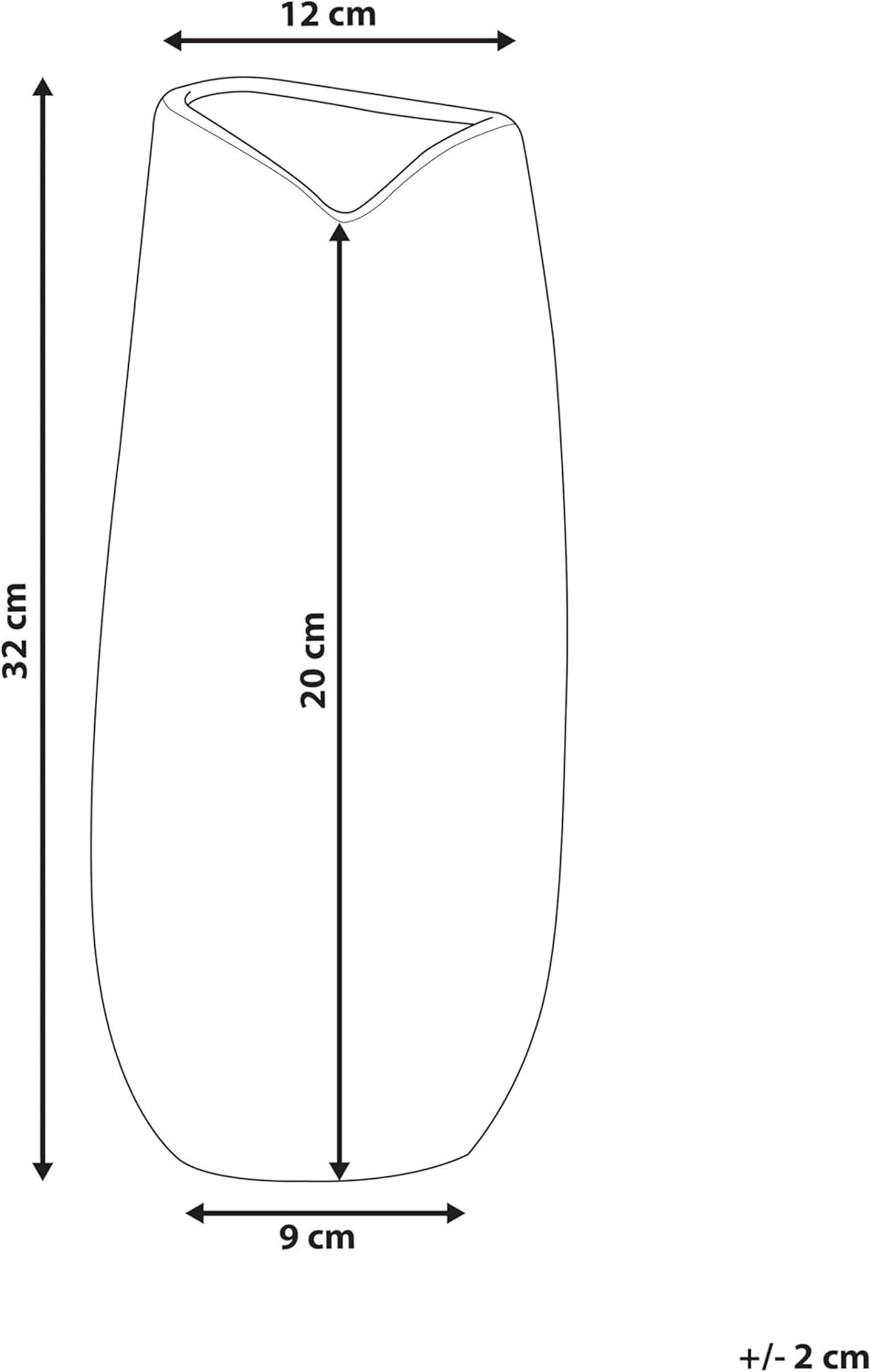 Dekorative Vase Metall Look Silber 32 cm – Moderne Tischvase aus Feinsteinzeug