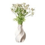 Beige Keramik Blumenvase Boho Stil