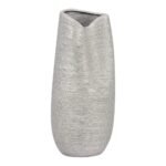 Dekorative Vase Metall Look Silber