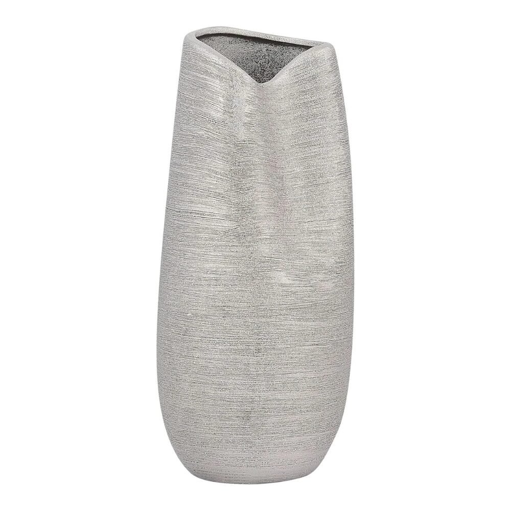 Dekorative Vase Metall Look Silber
