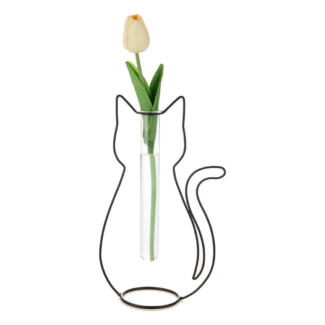 Katzen Silhouette Blumenvase