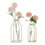 Metall Reagenzglas Blumenvase Gold