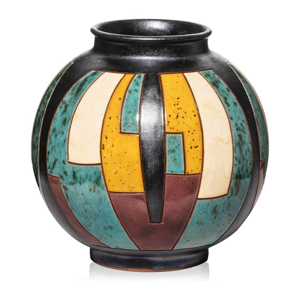 handgedrehte Keramikvase 16 cm