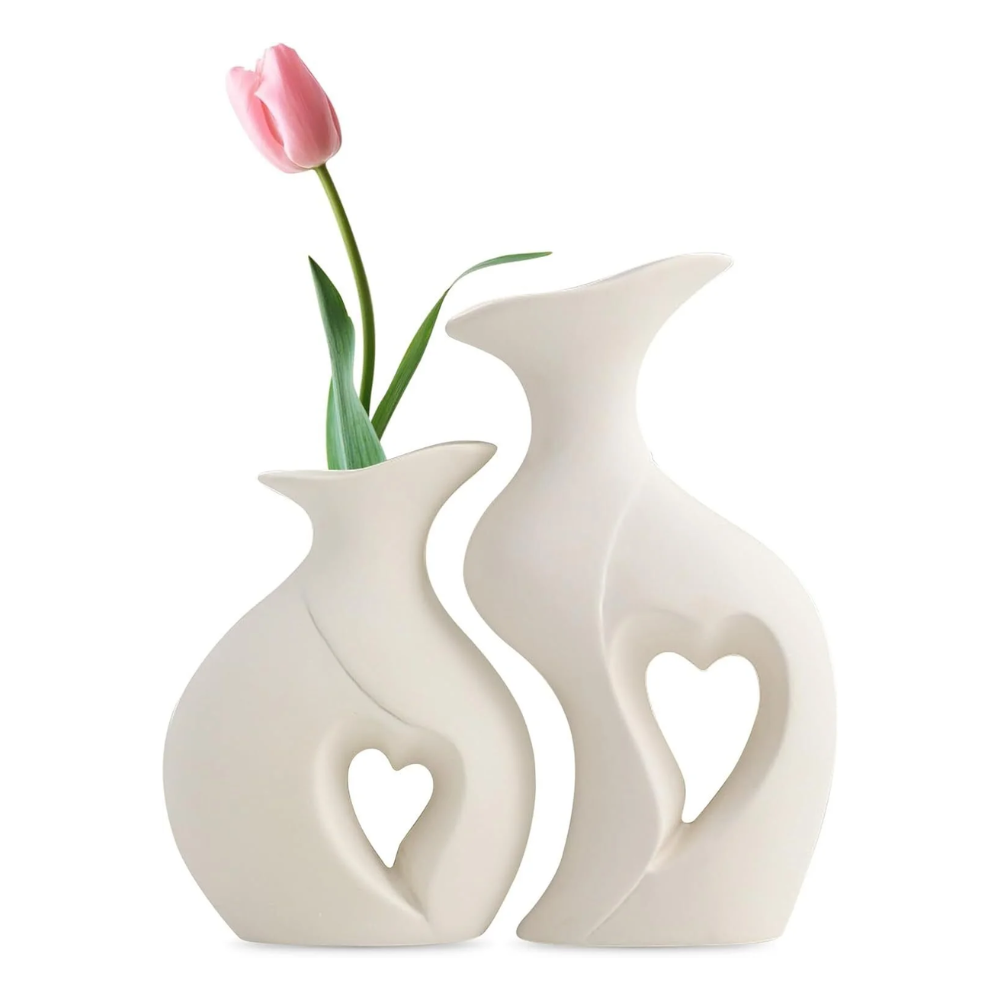 Weiße Keramik Vase Set
