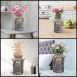 Rustikale Metall Blumenvase 19 cm – Vintage Milchkanne Shabby Chic