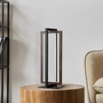 LED Tischlampe Schwarz Walnuss – Touch Dimmbar mit 3 Farbtemperaturen