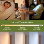 LED Tischlampe Holz Touch Funktion – Stufenlos Dimmbar mit 3 Farbtemperaturen