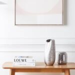 Dekorative Vase Metall Look Silber 32 cm – Moderne Tischvase aus Feinsteinzeug