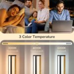 Nachttischlampe Holz Metall Touch Dimmbar – 3 Farbtemperaturen & Memory Funktion 35cm