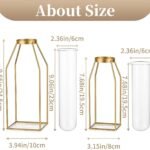 Metall Reagenzglas Blumenvase Gold 19.5–24.5 cm – Geometrische Glasvase