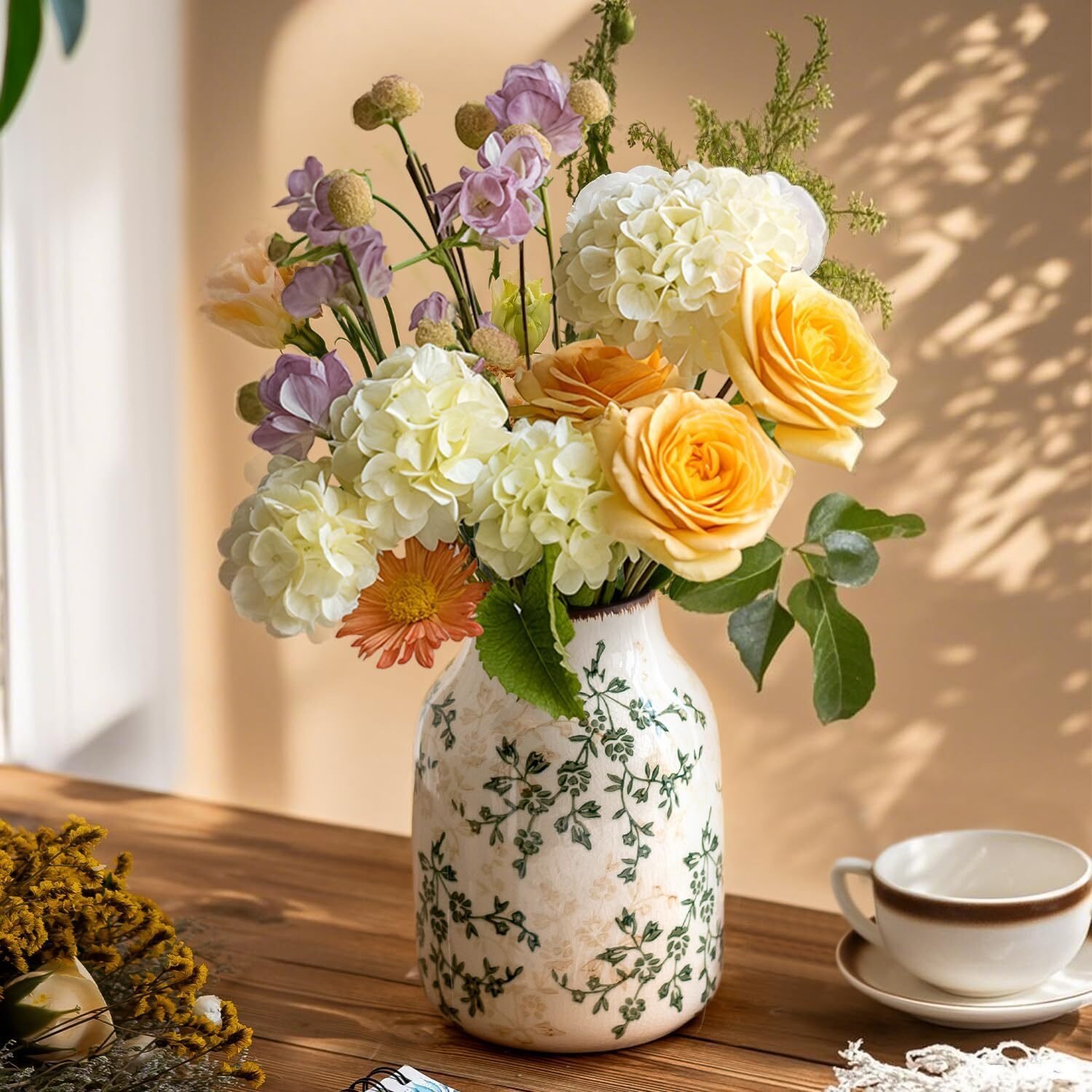 Handgemachte Keramikvase 19 cm – Große Moderne Blumenvase Für Wohnraum Dekoration