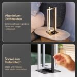 LED Tischlampe Schwarz Silber – Touch Dimmbar mit 3 Farbtemperaturen