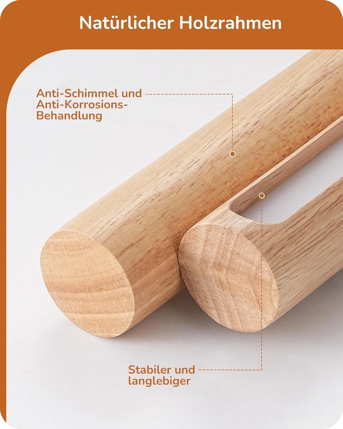 3 Farbtemperaturen LED Tischlampe Holz – Touch Dimmbar & Memory Funktion