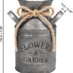 Rustikale Metall Blumenvase 19 cm – Vintage Milchkanne Shabby Chic