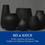 Schwarze Porzellan Vase 26 cm – Matte Strukturierte Blumenvase Für Dekoration
