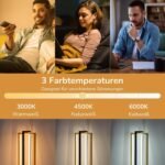 LED Tischlampe Holz Schwarz – Drehbares Design mit 3 Farbtemperaturen