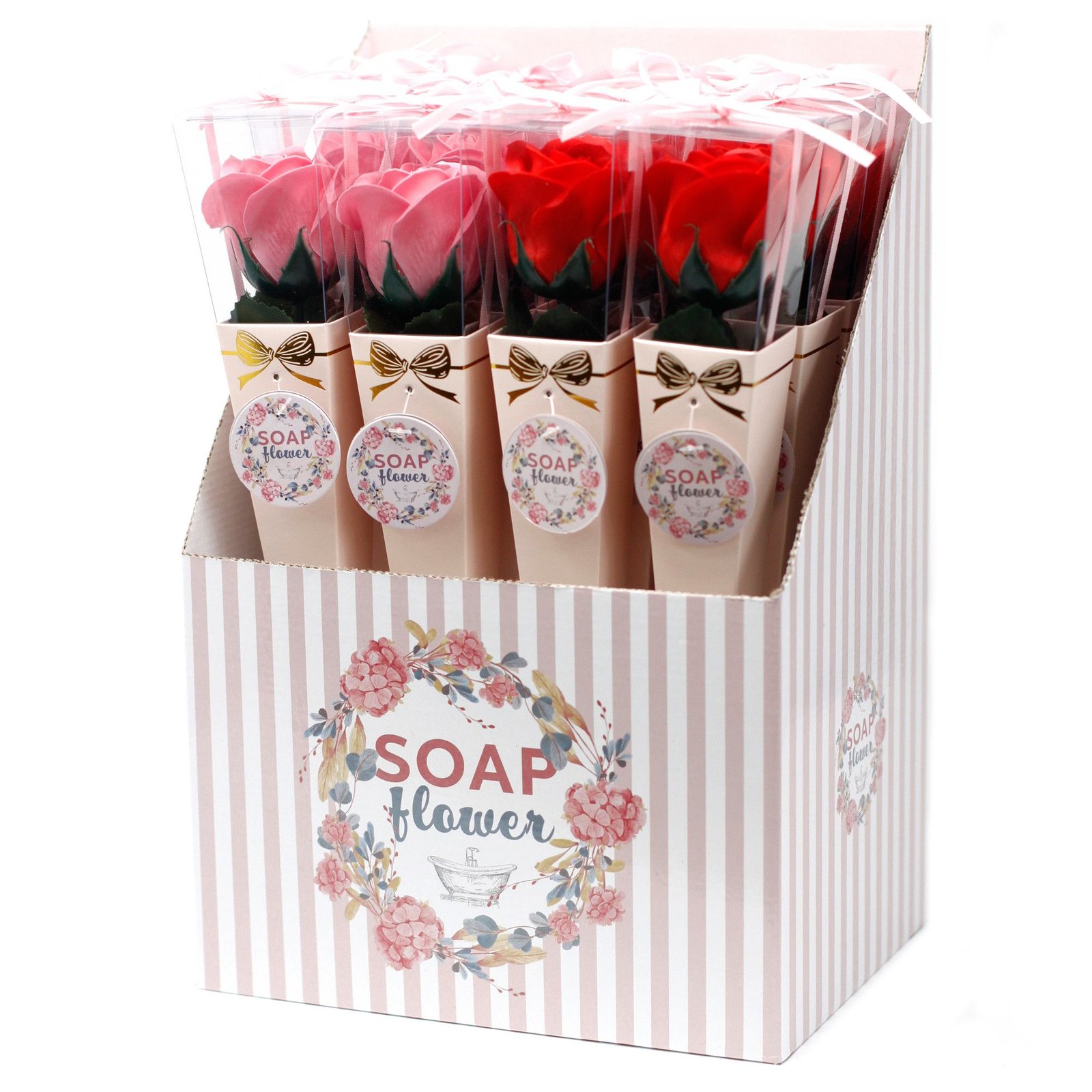 Seifenblume Rose Geschenk einzeln 55g – Duftseife Rose als Badeblume für Geschenk & Dekoration