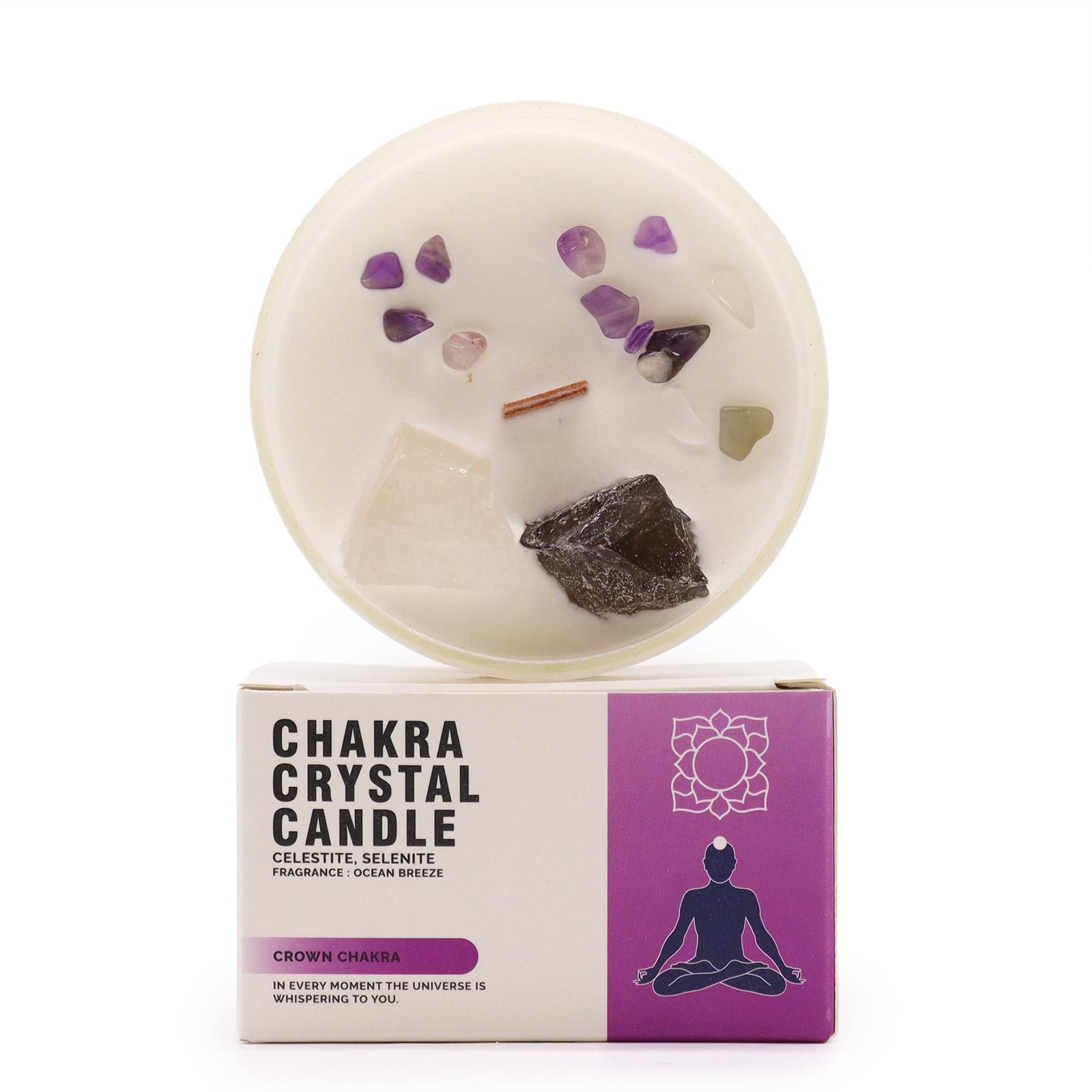 Chakra Kristallkerze Kronenchakra