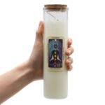 Magic Spell Candle Love – Kerze für Liebe & Manifestation mit Duft und Edelsteinen, 20x5 cm