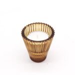 Teelichthalter Set Glas Amber – 2er Set Vintage Kerzenhalter für Tischdeko & Atmosphäre, 6x6 cm