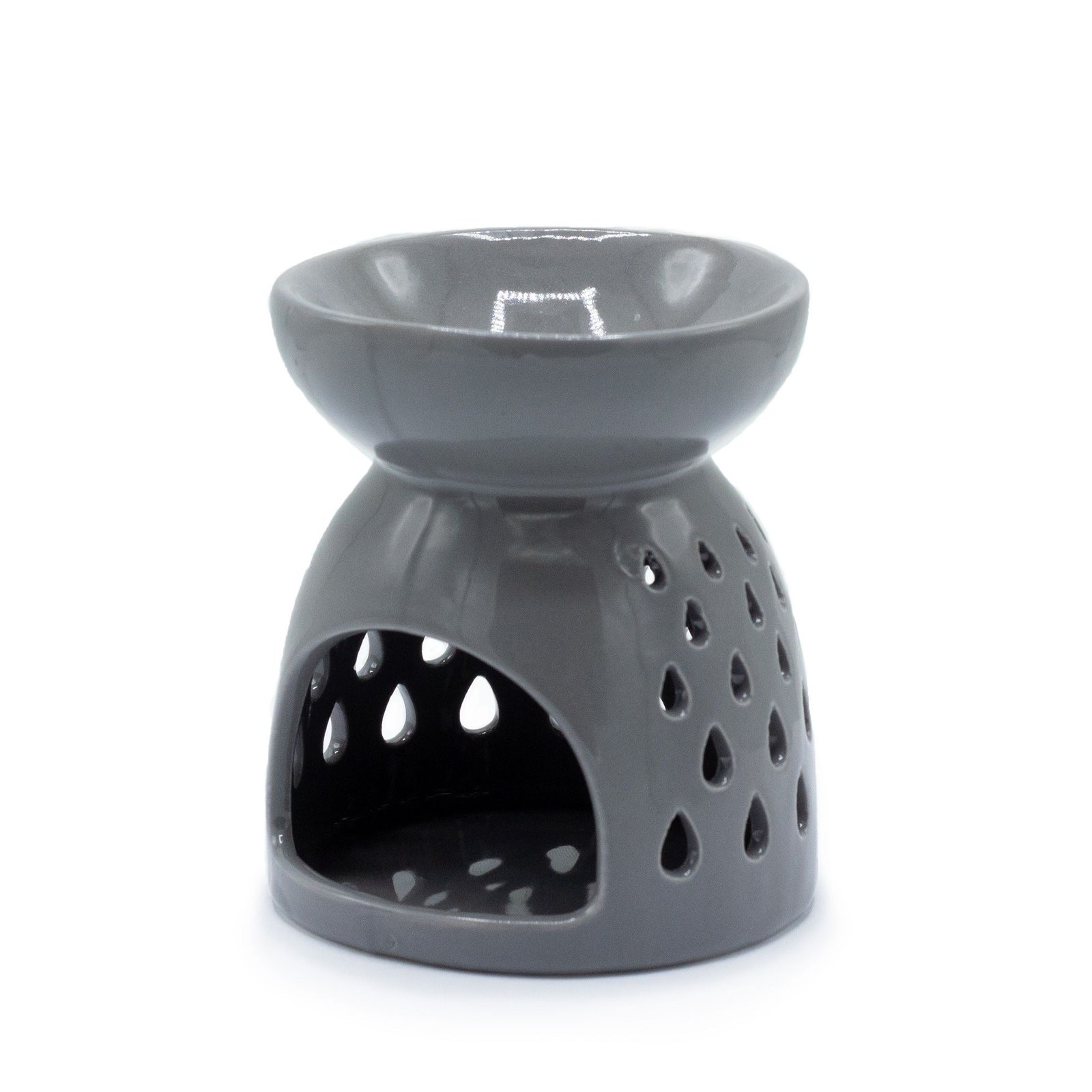 bG9jYWw6Ly9tZWRpYS85Sy9FRS82MFIzMEMxRzZXU0tFRTlLLzdmOTg2NmJlLmpwZWc.jpg Classic Oil Burner - Teardrops Cutout - Grey