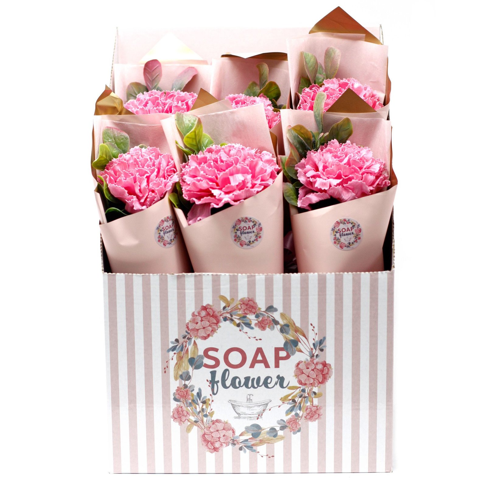 bG9jYWw6Ly9tZWRpYS85TS80RS82MFIzMEMxRzZNVjM0RTlNL2RkMjUzZWQyLmpwZWc.jpg Ready to Retail Soap Flower - Large Carnation Bouquet