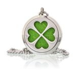 Aromatherapy Jewellery Necklace - Four Leaf Clover 30mm – Matvana Aromatherapy Jewellery Necklace - Four Leaf Clover 30mm