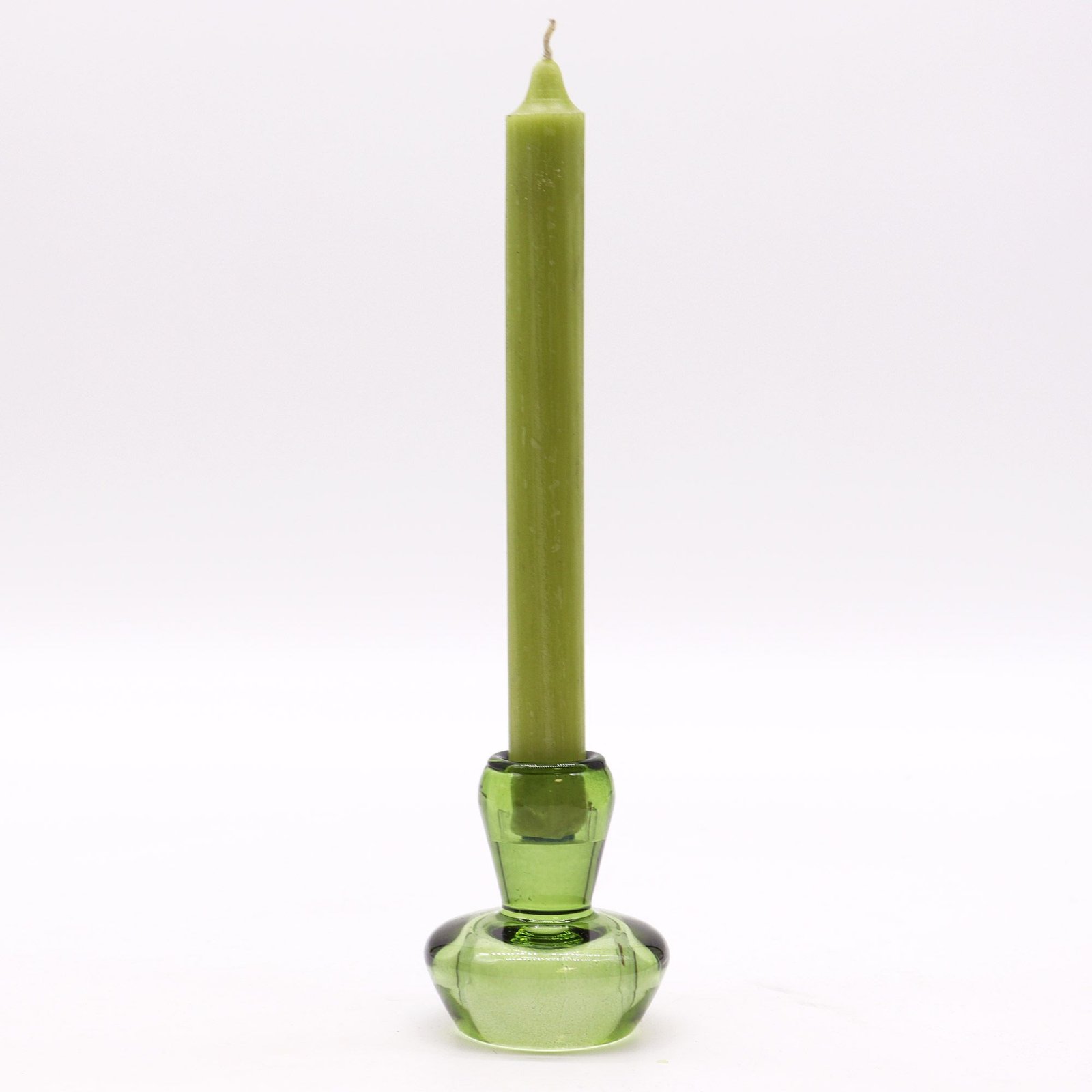 Kerzenhalter Set 2 Glas Pilz Grün – Teelicht & Stabkerzenhalter Set Garden Jade 6.2 x 7 cm
