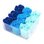 Set of 9 Soap Flowers - Blue Wedding Roses – Matvana Set of 9 Soap Flowers - Blue Wedding Roses