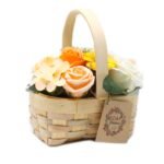Medium Orange Bouquet in Wicker Basket – Matvana Medium Orange Bouquet in Wicker Basket