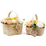 Medium Orange Bouquet in Wicker Basket – Matvana Medium Orange Bouquet in Wicker Basket