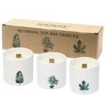 Botanical Duftkerzen Set Wild Jasmine – 3er Kerzen Set mit Holzdocht, Sojawachs & Keramikgläsern – Matvana Botanical Duftkerzen Set Wild Jasmine