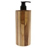 Natural Teakwood Soap Dispencer - Round – Matvana Natural Teakwood Soap Dispencer - Round