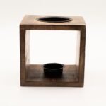 Large Square Mango Wood Oil Burner - Moon Goddess