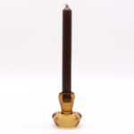 Teelichthalter Set Glas Amber 2er Set – Kerzenhalter im Vintage Stil für Stabkerzen & Teelichter