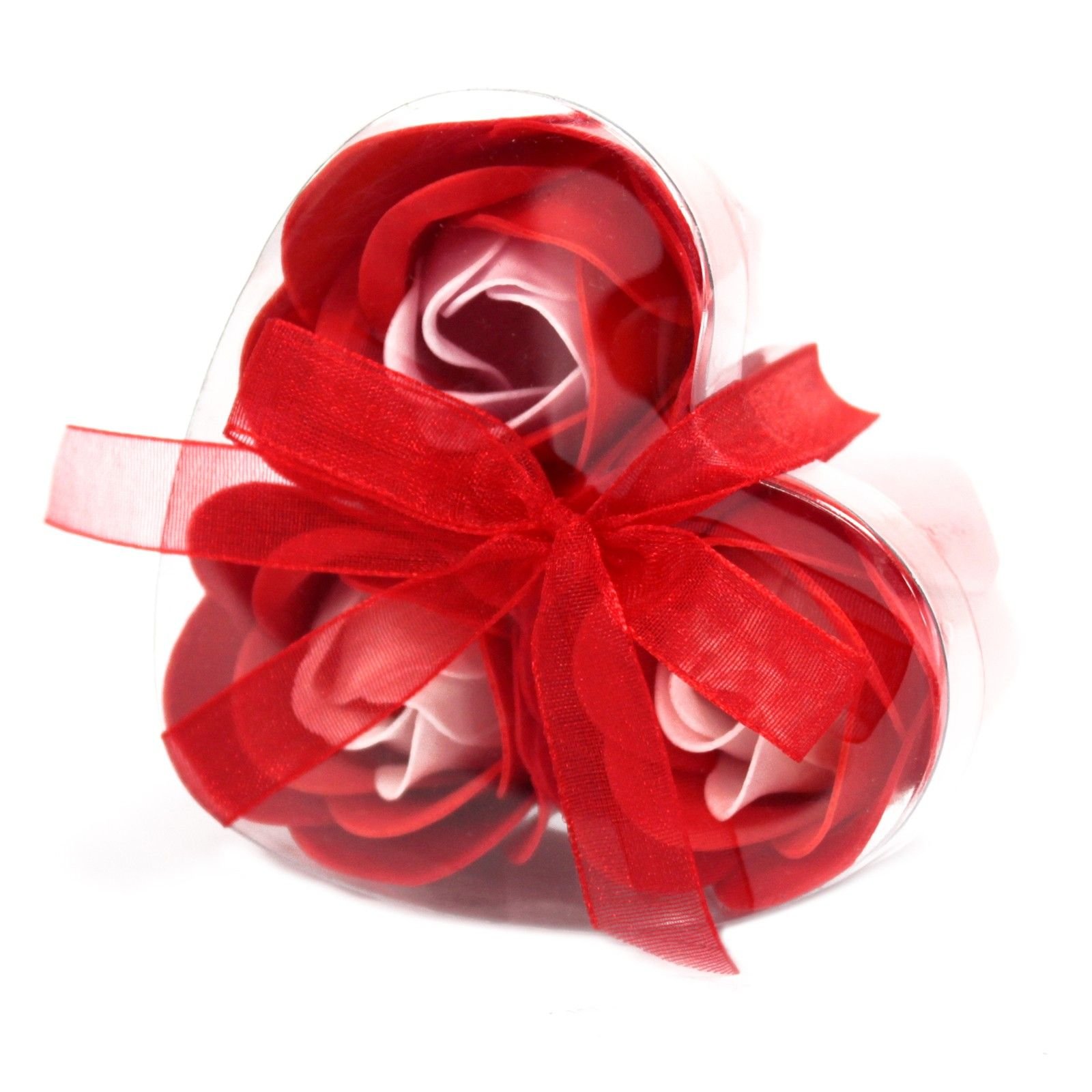Seifenblumen Set Herzbox Rosen Rot – 3er Geschenkset mit Duft Rosenblüten für Bad & Geschenkideen
