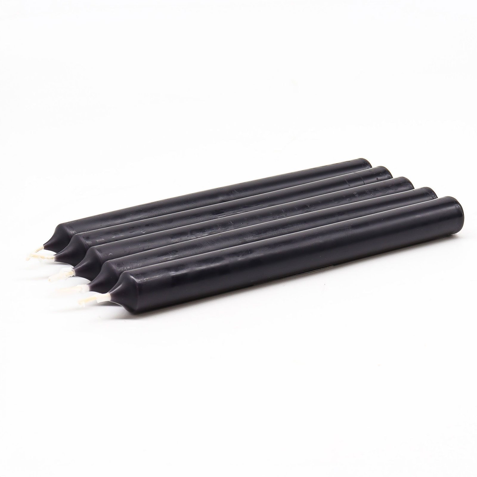 Stabkerzen Schwarz Set – Elegante Dinnerkerzen aus Paraffinwachs für Tischdeko & Events 21x2 cm